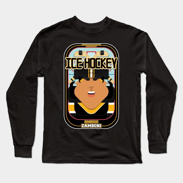 Ice Hockey Black and Yellow - Boardie Zamboni - Indie version Long Sleeve T-Shirt by Boxedspapercrafts